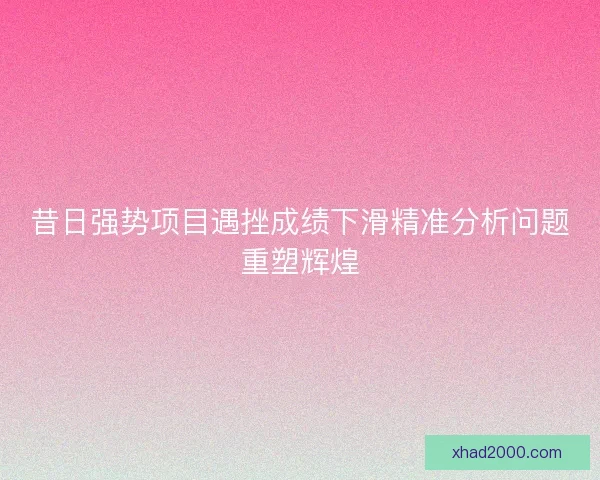 昔日强势项目遇挫成绩下滑精准分析问题重塑辉煌